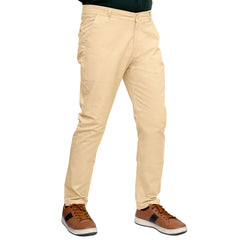 Camel Cotton Pant - Straight Fit