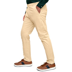 Camel Cotton Pant - Straight Fit