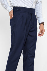 Navy Blue Gurkha Pant - Regular Fit
