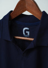 TEXTURED KINT NAVY BLUE POLO SHIRT