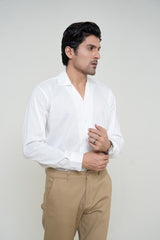 White Cuban Collar Shirt
