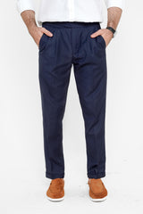 Navy Blue Gurkha Pant - Regular Fit