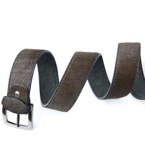 Charcoal Luxe Leather Belt