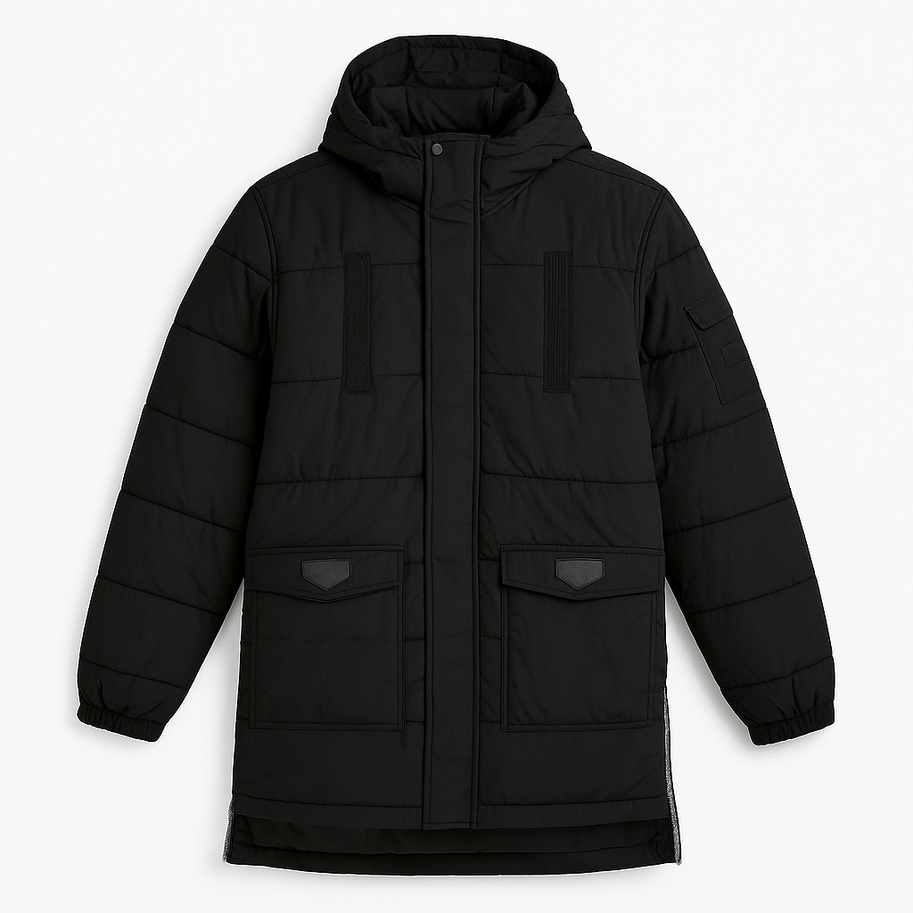 Black Puffer Hoodie JacketGarderobe Clothing