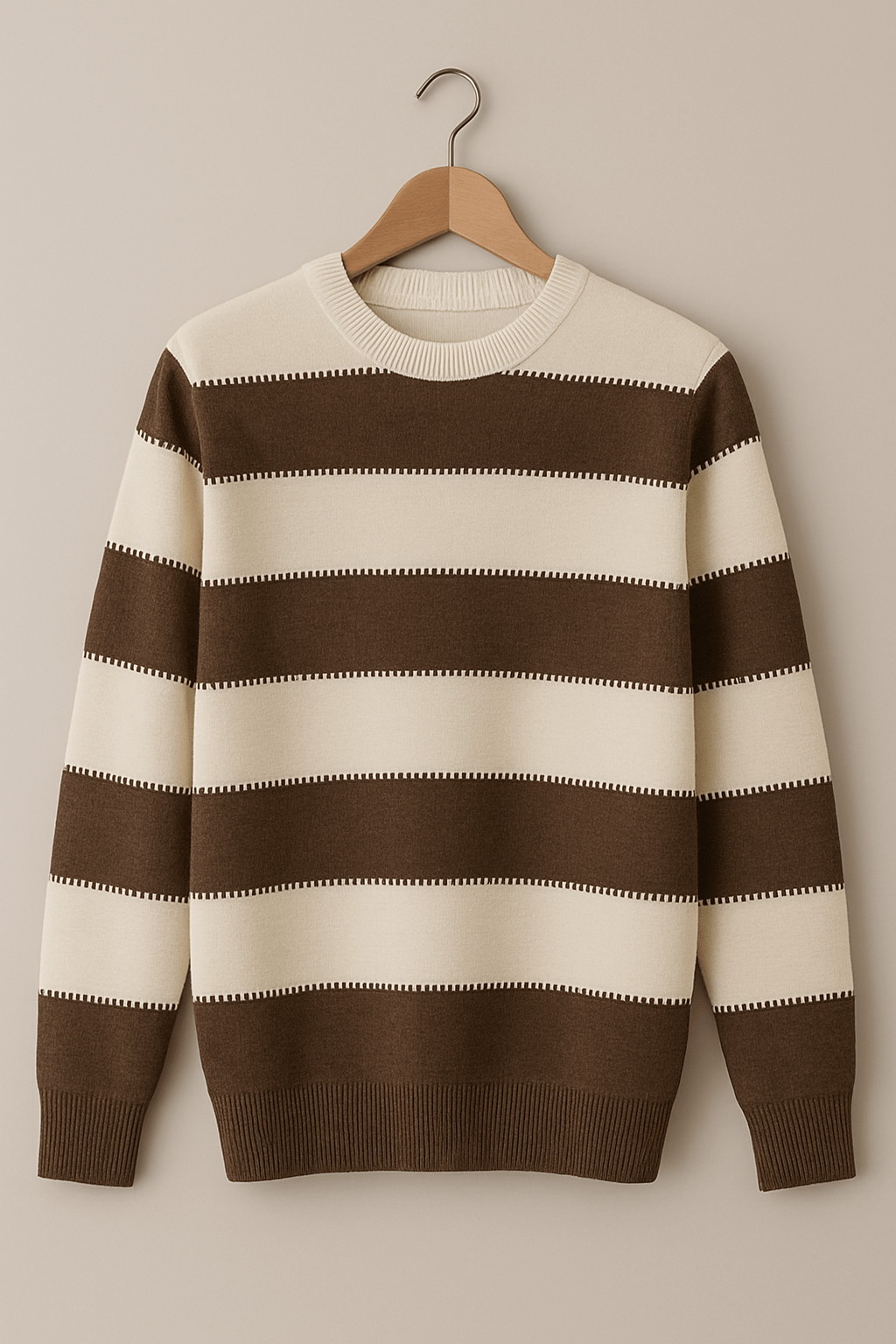 Brown panel Wool SweatershirtGarderobe Clothing