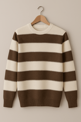 Brown panel Wool SweatershirtGarderobe Clothing