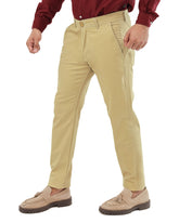 Camel Brown cotton pant - Smart FitPantGarderobe Clothing