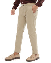 Creamy Camelwood cotton pant - Smart FitPantsGarderobe Clothing