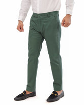Dark Green cotton pant - Smart FitPantGarderobe Clothing