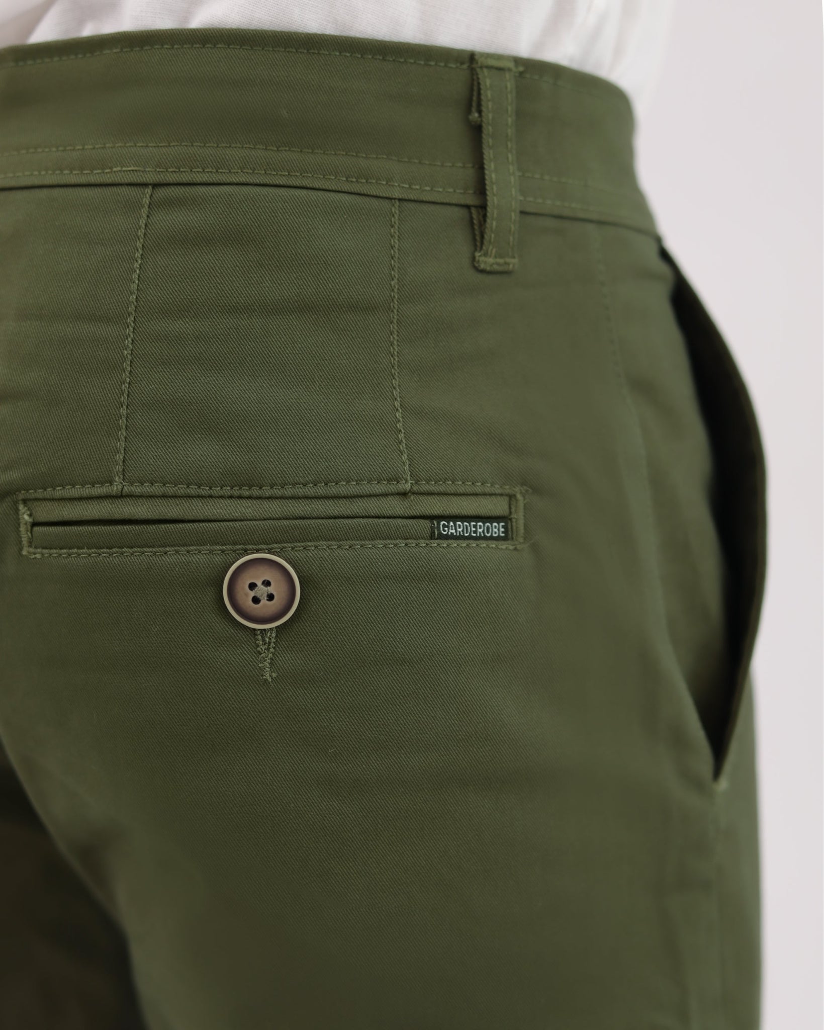 Dark Olive Green Cotton Pant - Smart FitPantGarderobe Clothing