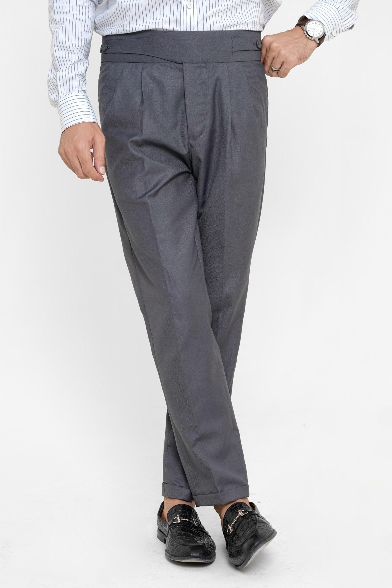 Grey Gurkha Pant - Regular FitPantGarderobe Clothing