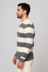 Grey panel Wool SweatershirtGarderobe Clothing