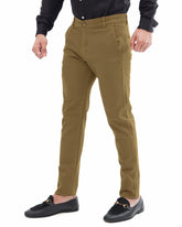 Khaki Brown Cotton Pant - Smart FitPantGarderobe Clothing