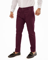 Maroon Cotton Pant - Smart FitPantGarderobe Clothing