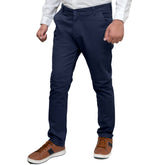 Navy Blue Cotton Pant - Straight FitPantGarderobe Clothing