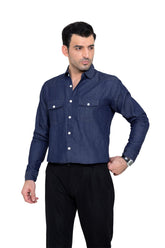 NAVY BLUE DENIM SHIRTshirtGarderobe Clothing