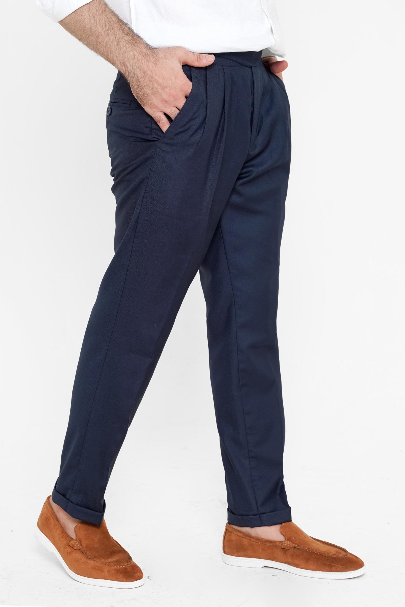 Navy Blue Gurkha Pant - Regular FitPantGarderobe Clothing