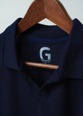 NAVY BLUE - Popcorn Polo ShirtGarderobe Clothing
