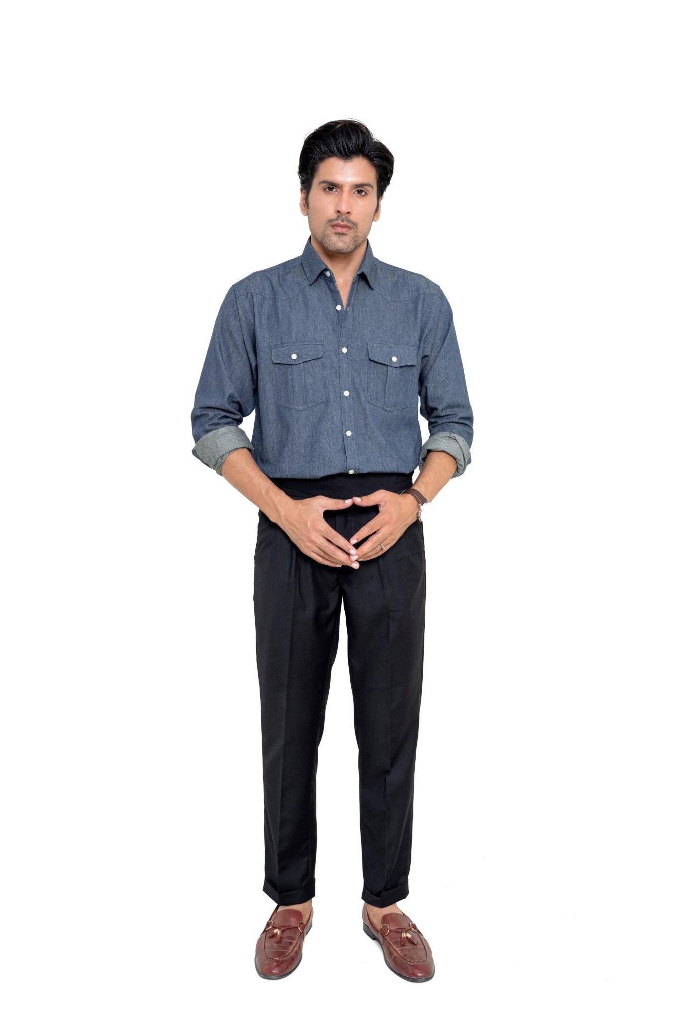 Vintage Blue Denim ShirtshirtGarderobe Clothing