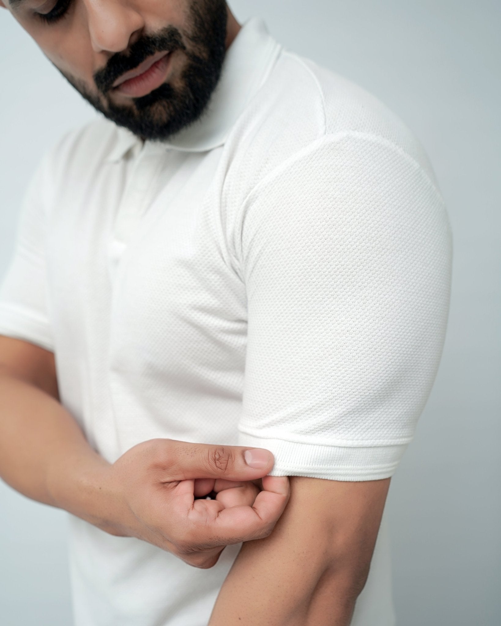 WHITE POLO - Popcorn Polo ShirtGarderobe Clothing