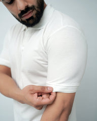 WHITE POLO - Popcorn Polo ShirtGarderobe Clothing
