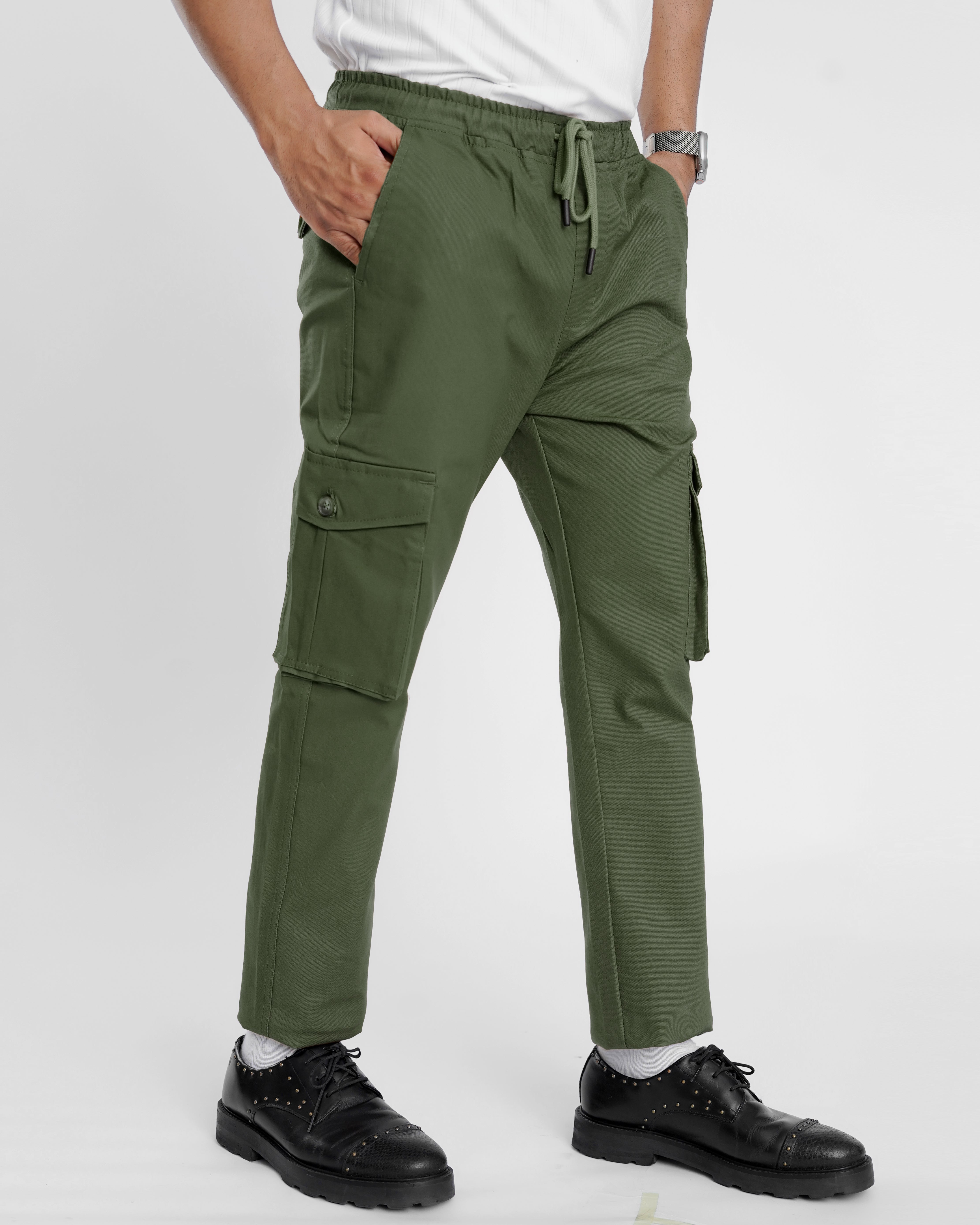 Green Cargo Trouser - Relaxed Fit