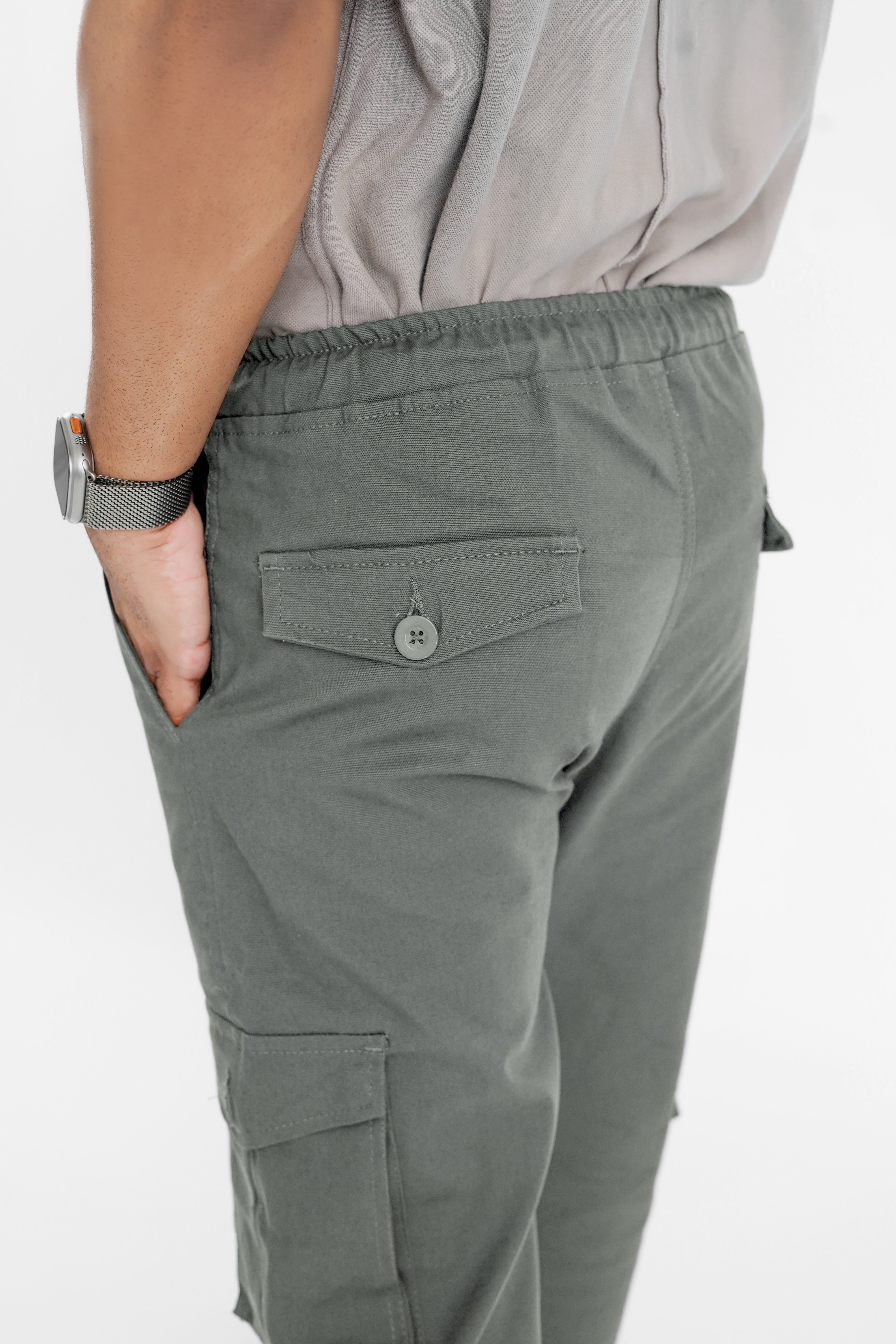 Charcoal Cargo Trouser - Relaxed Fit