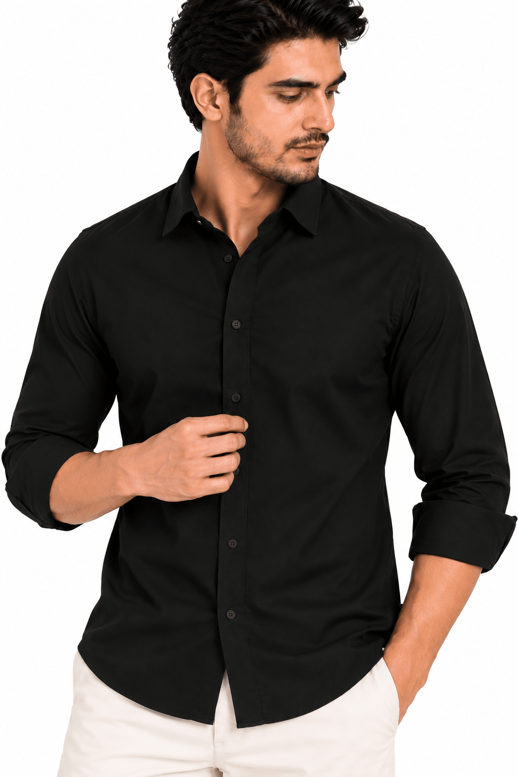 Black Casual Shirt - AS Seriescasual shirtGarderobe Clothing