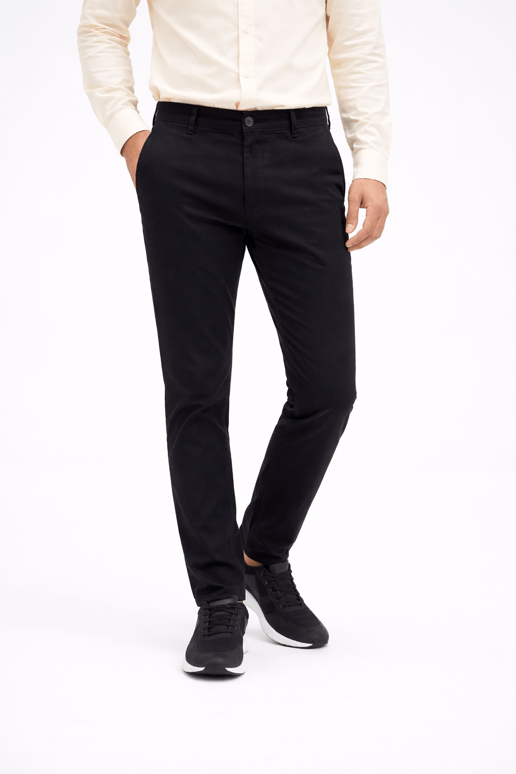 Black Cotton Pant - Smart FitPantGarderobe Clothing