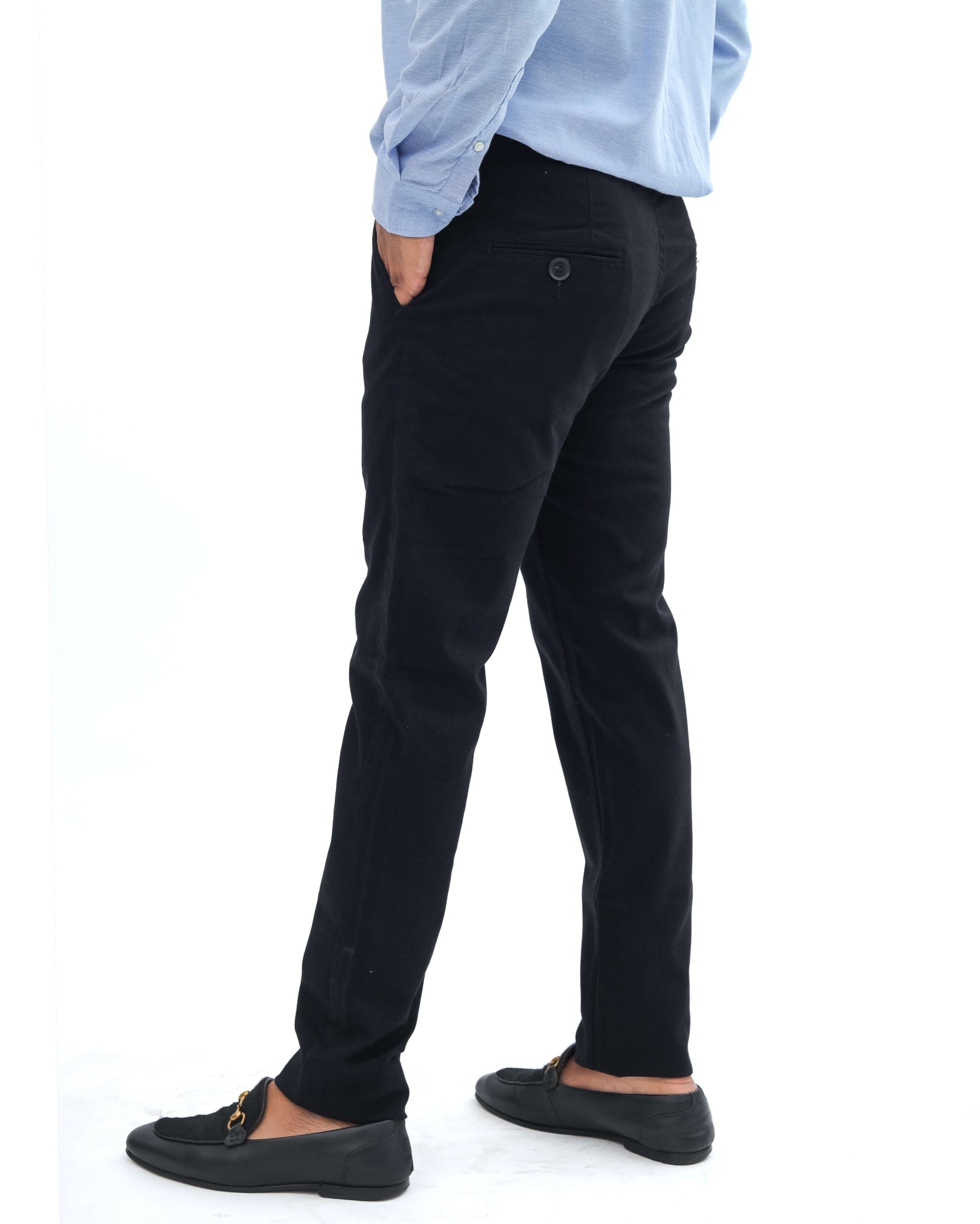Black Cotton Pant - Smart FitPantGarderobe Clothing