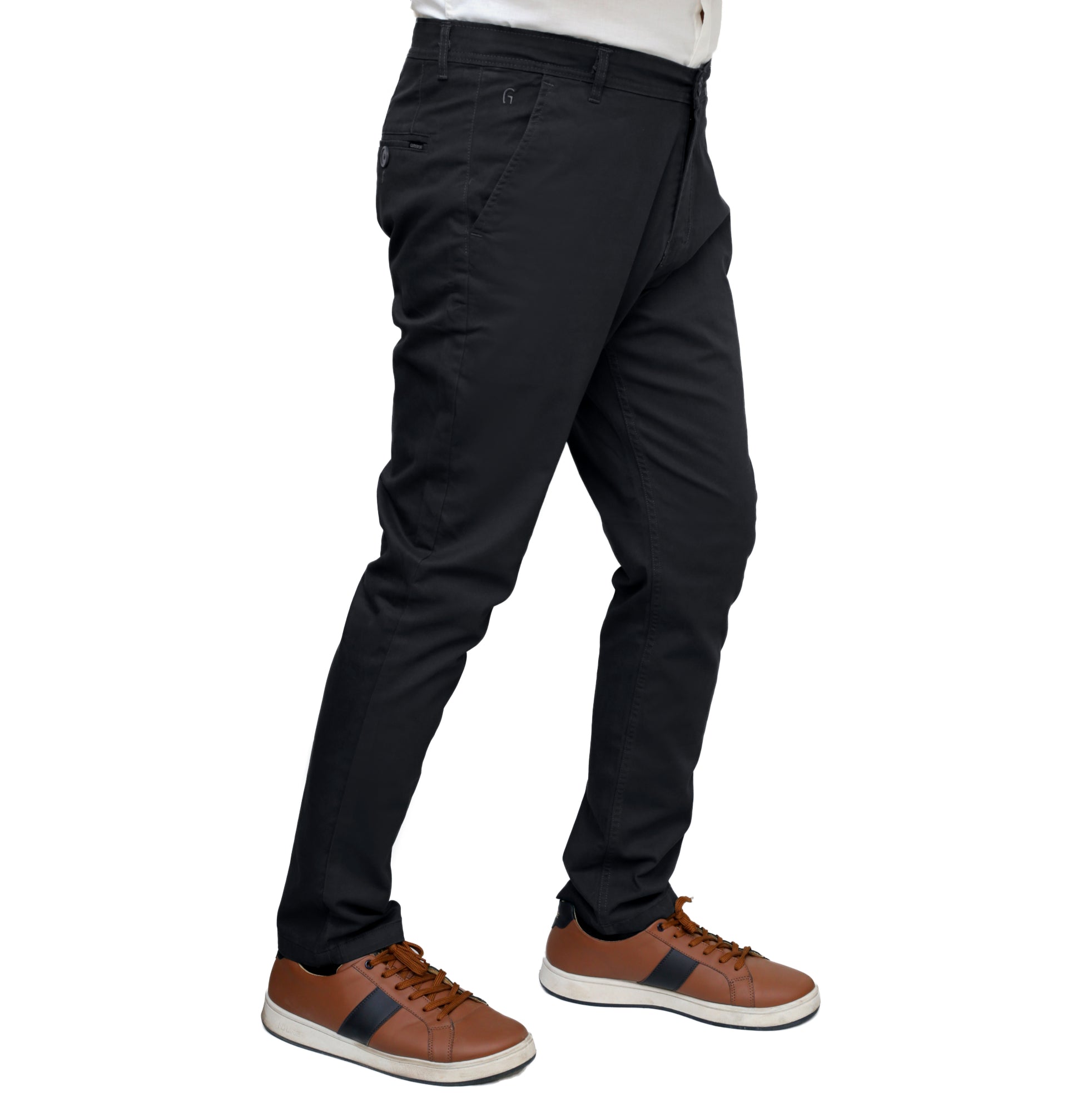 Black Cotton Pant - Straight Fit 1PantGarderobe Clothing