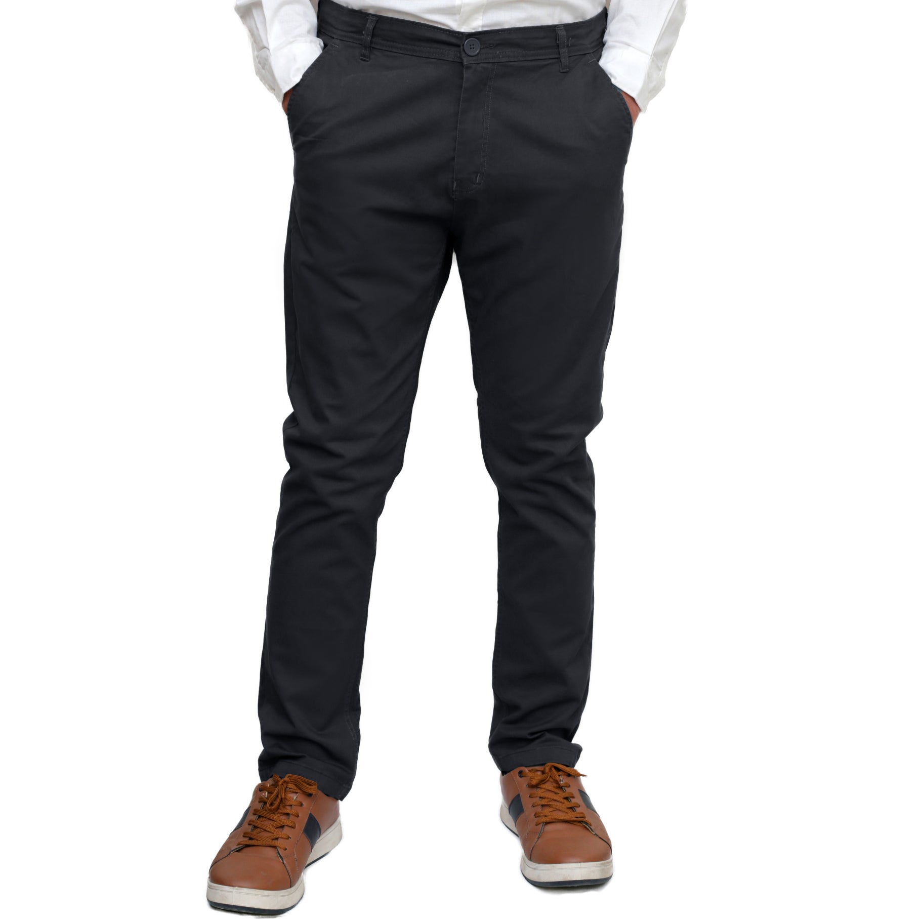 Black Cotton Pant - Straight Fit 1PantGarderobe Clothing