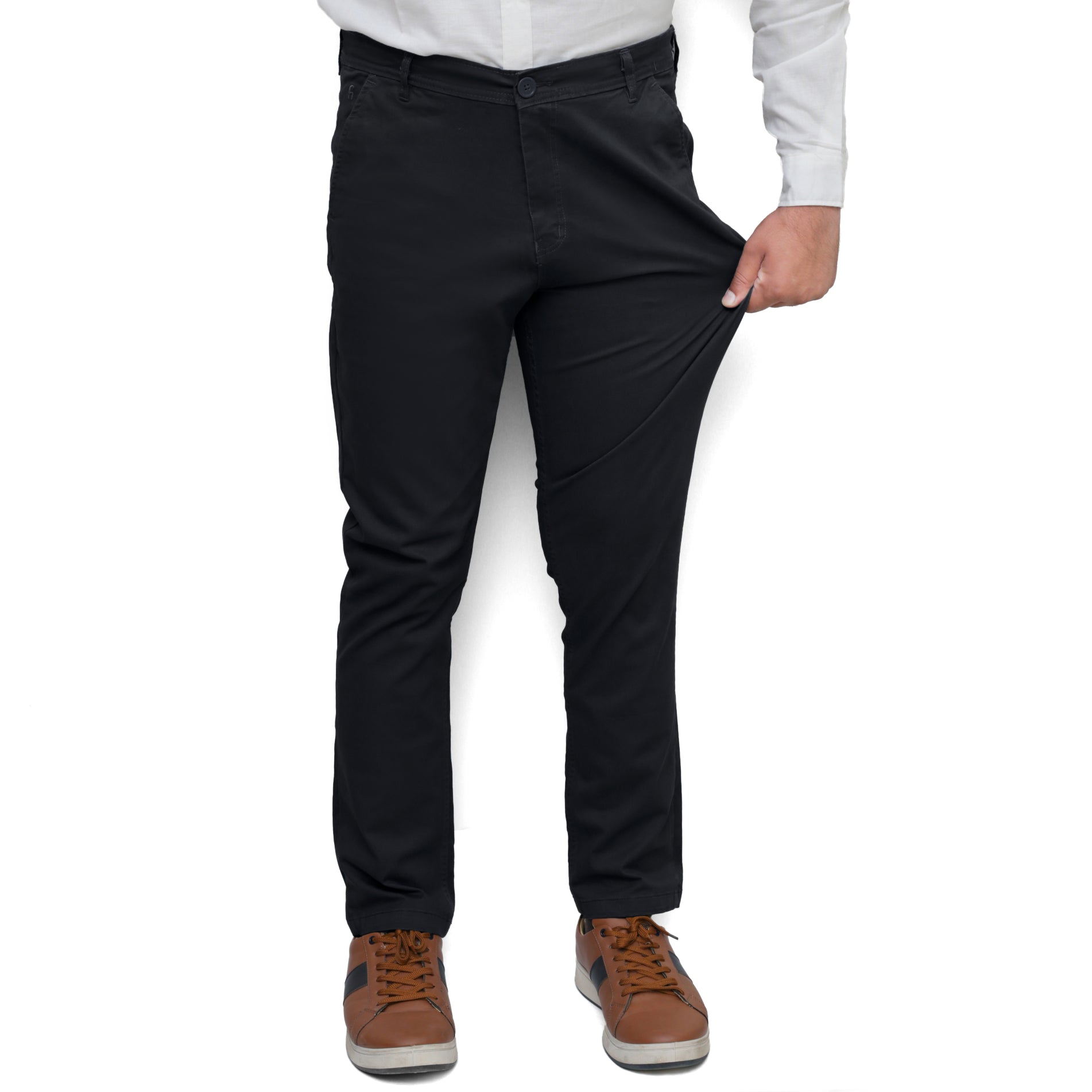 Black Cotton Pant - Straight Fit 1PantGarderobe Clothing