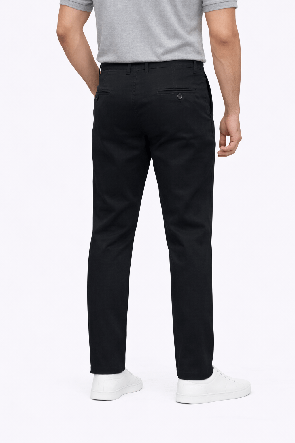 Black Cotton Pant - Straight FitPantGarderobe Clothing