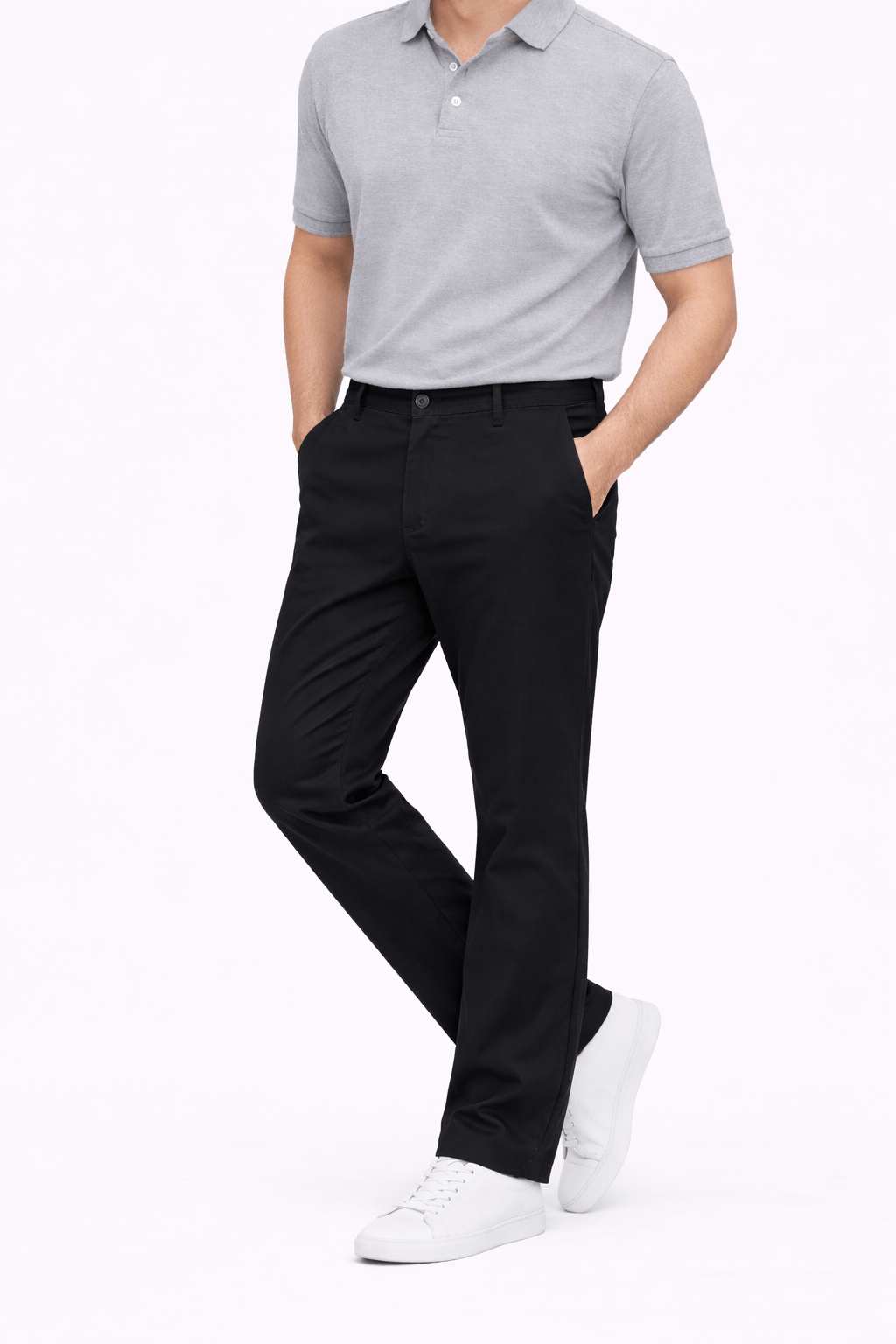 Black Cotton Pant - Straight FitPantGarderobe Clothing