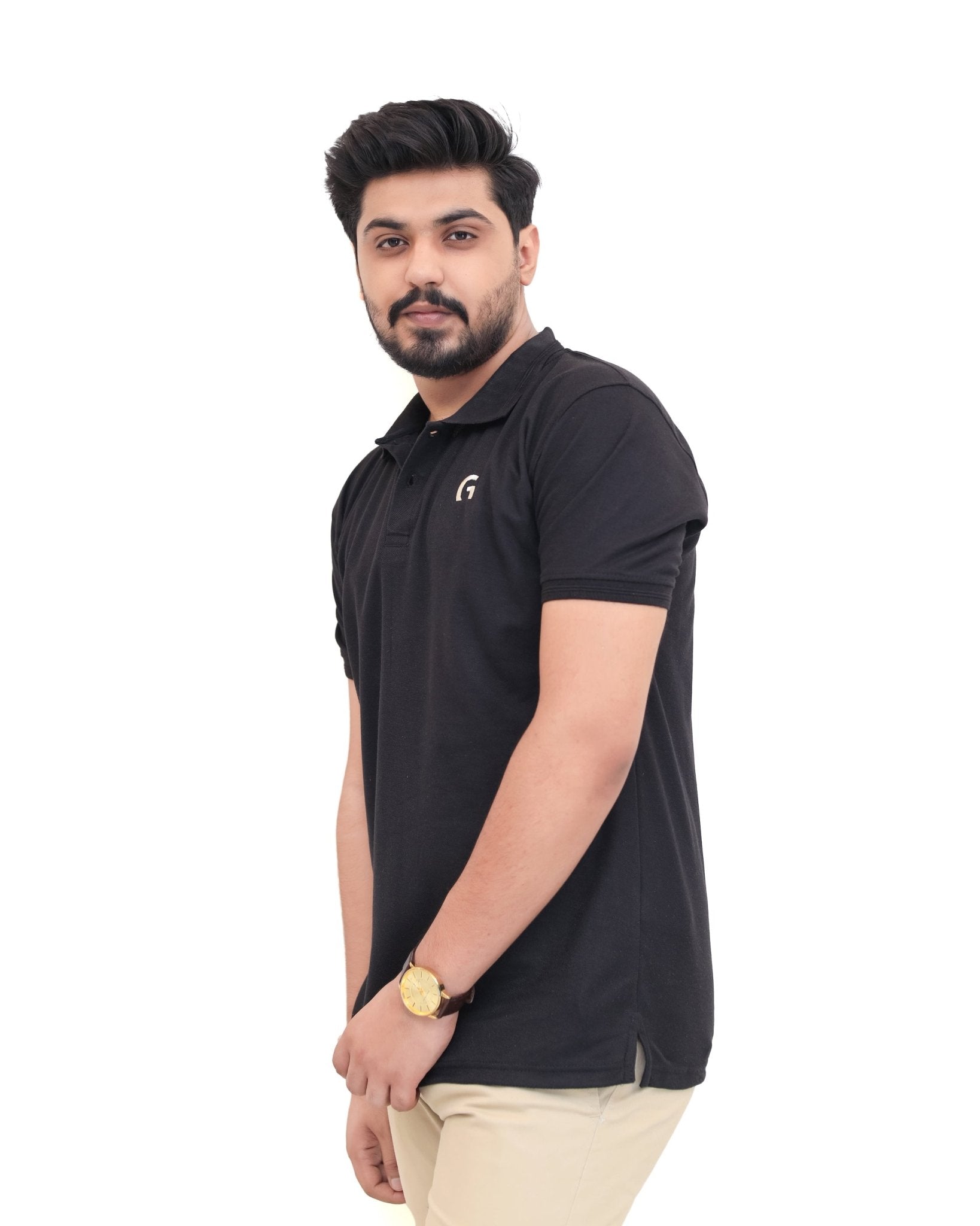 Black Polo ShirtGarderobe Clothing