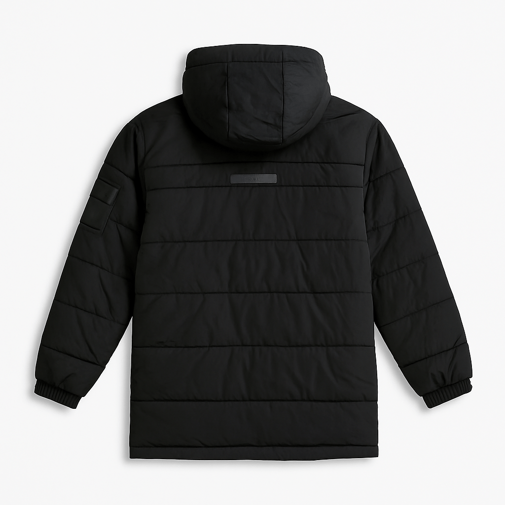 Black Puffer Hoodie JacketGarderobe Clothing