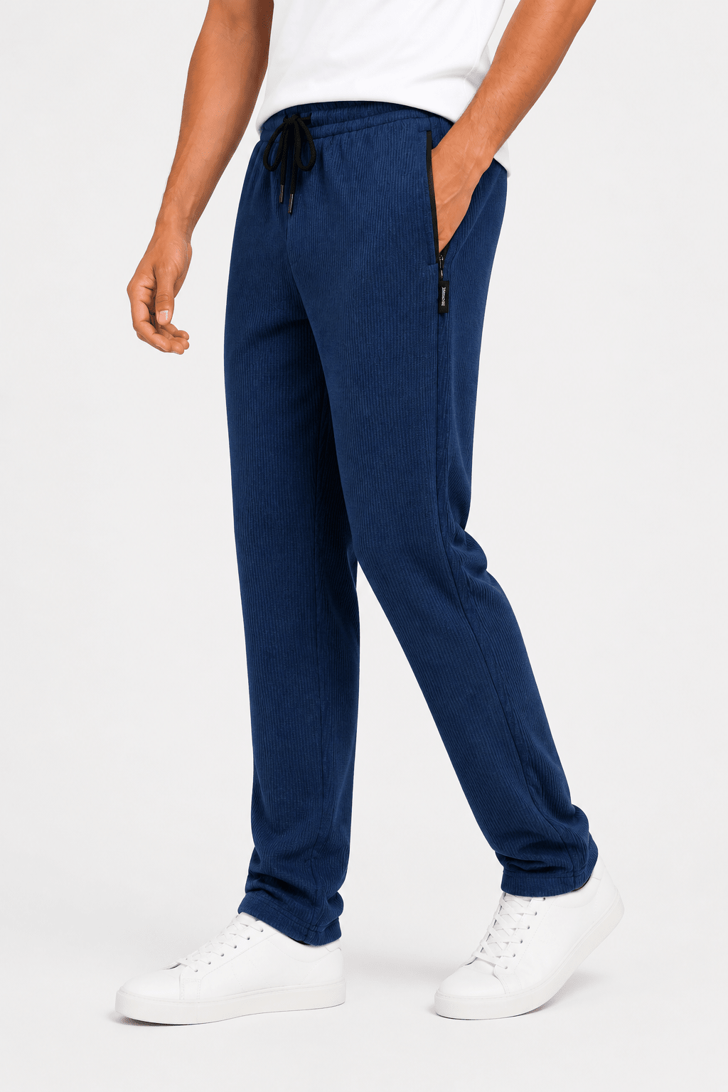 Blue Knitted Trouser - Regular - fitPleated TrousersGarderobe Clothing