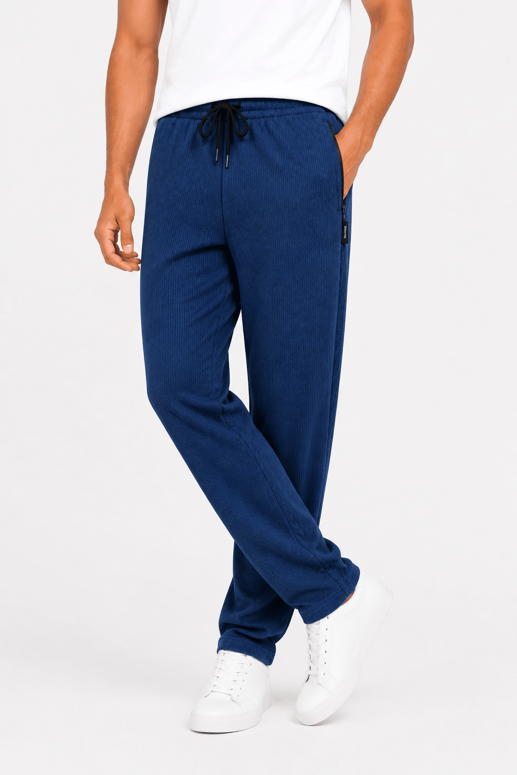 Blue Knitted Trouser - Regular - fitPleated TrousersGarderobe Clothing