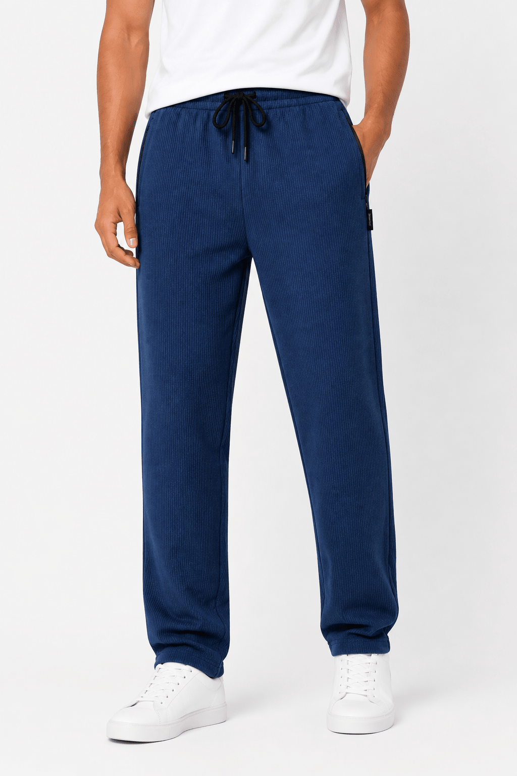 Blue Knitted Trouser - Regular - fitPleated TrousersGarderobe Clothing