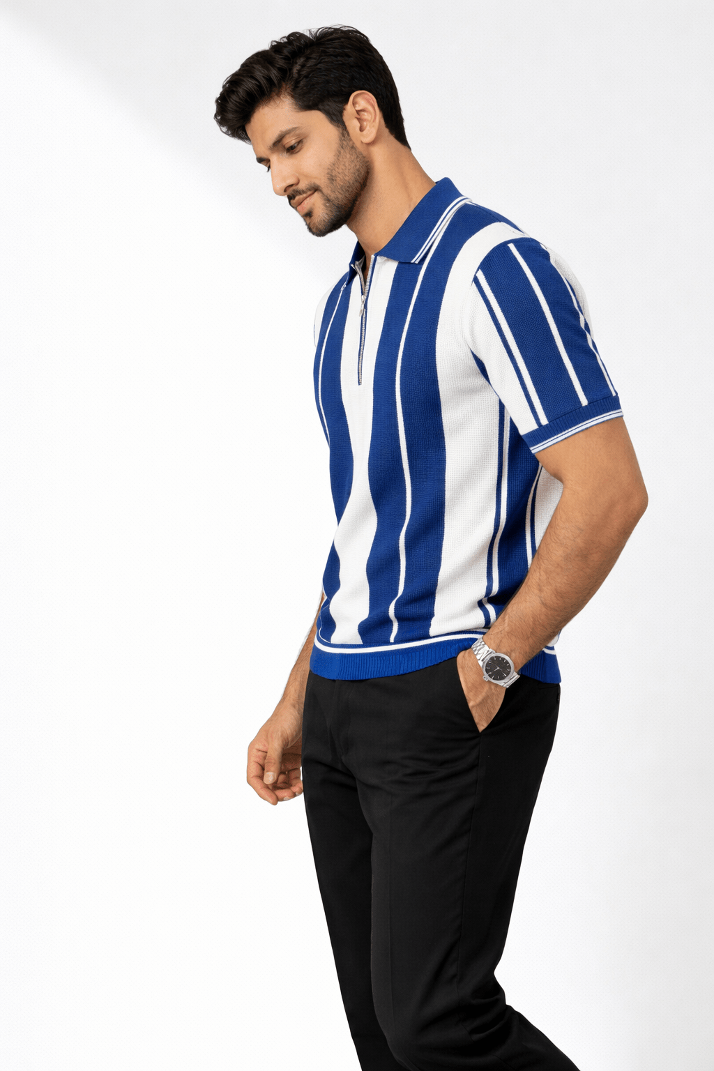 Blue Panel - Popcorn Polo ShirtGarderobe Clothing