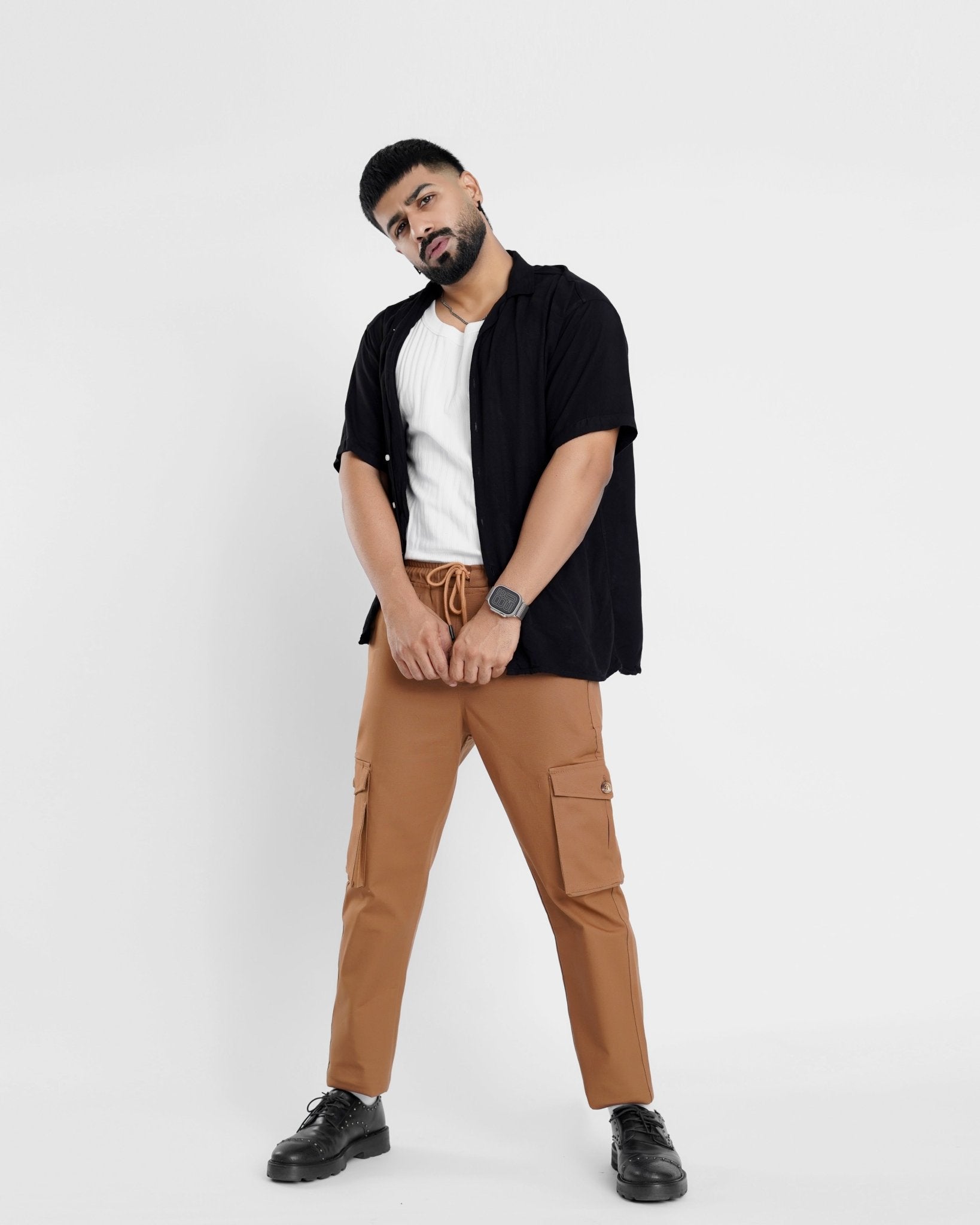 Brown Cargo Trouser - Relaxed Fitcargo pantsGarderobe Clothing