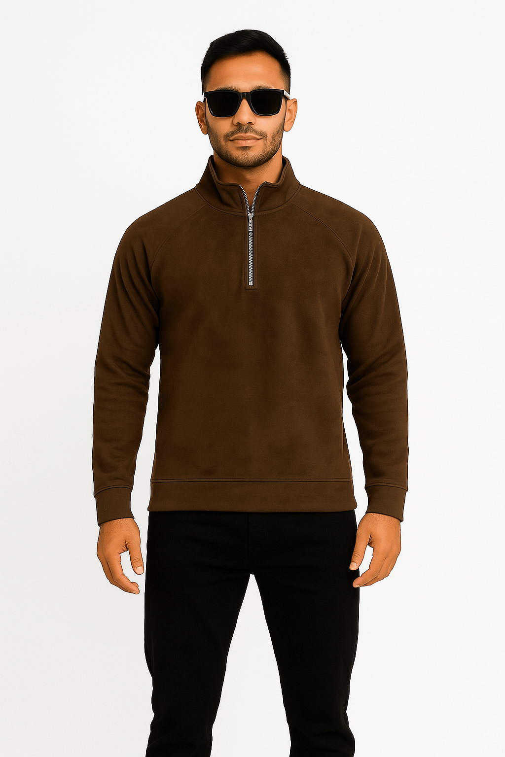 Brown MockNeck - SweatShirtGarderobe Clothing