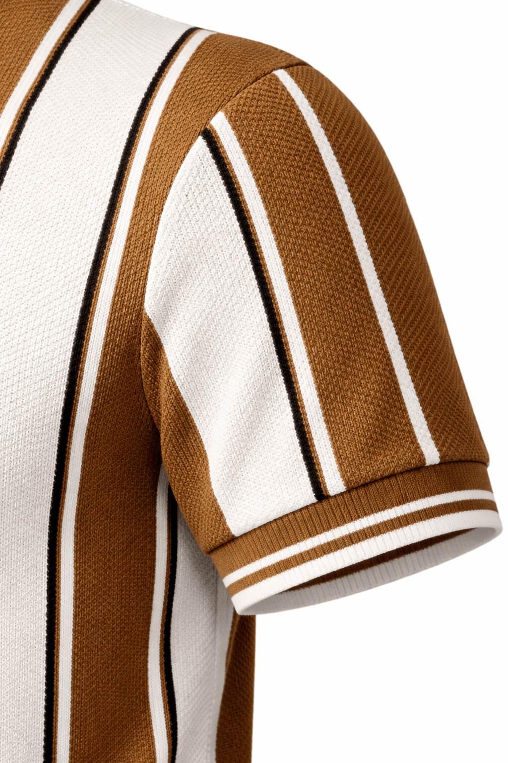 Brown Panel - Popcorn Polo ShirtGarderobe Clothing