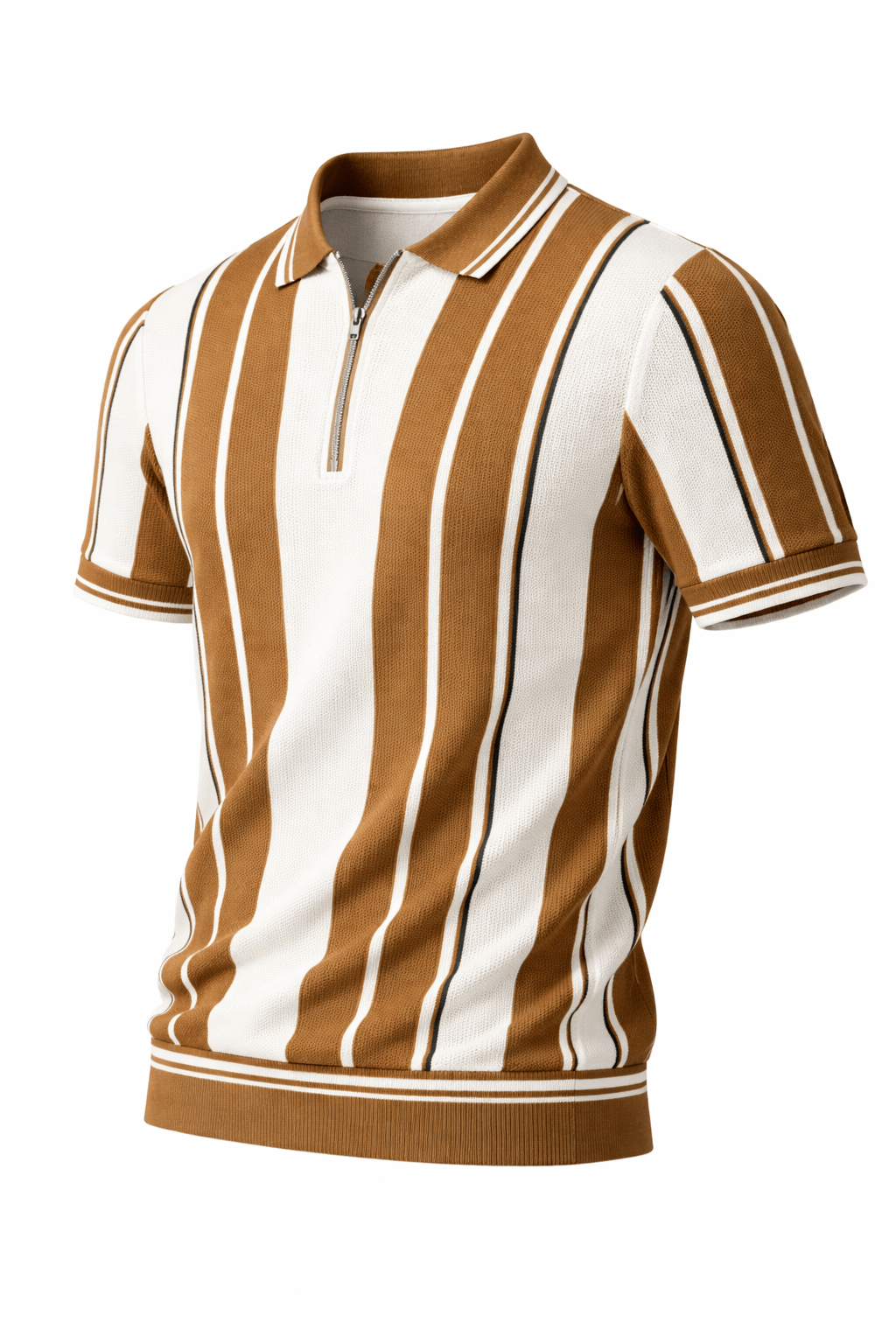 Brown Panel - Popcorn Polo ShirtGarderobe Clothing
