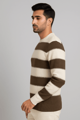 Brown panel Wool SweatershirtGarderobe Clothing
