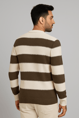 Brown panel Wool SweatershirtGarderobe Clothing