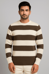 Brown panel Wool SweatershirtGarderobe Clothing