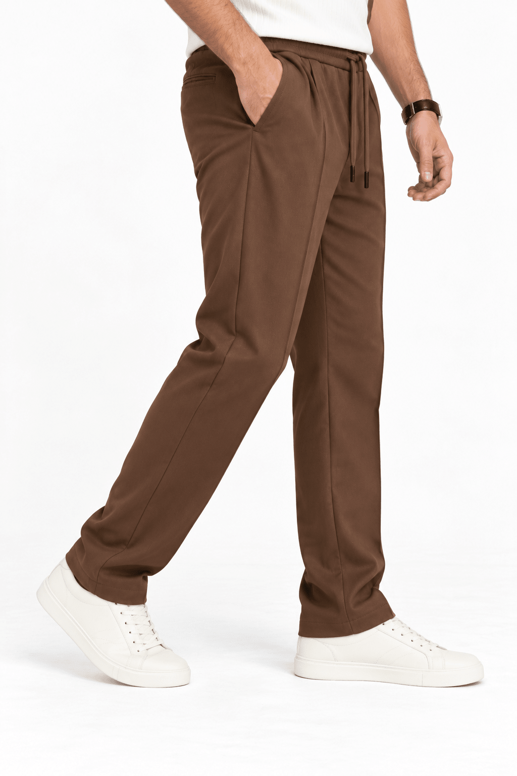Brown Pleated - Korean TrouserGarderobe Clothing