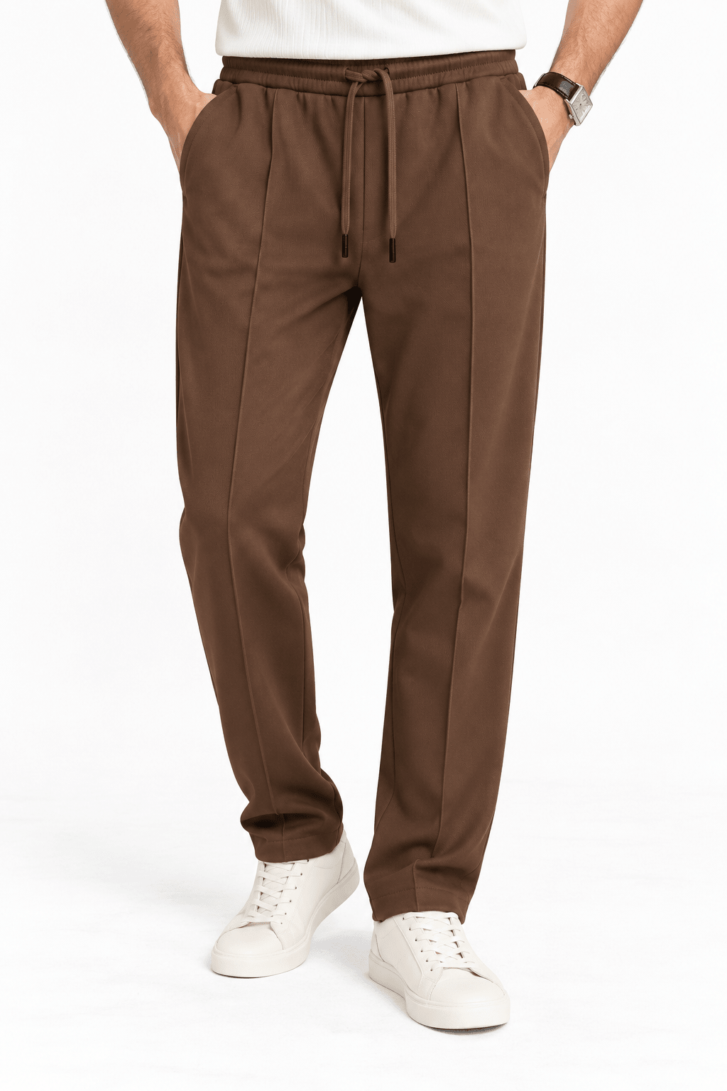 Brown Pleated - Korean TrouserGarderobe Clothing